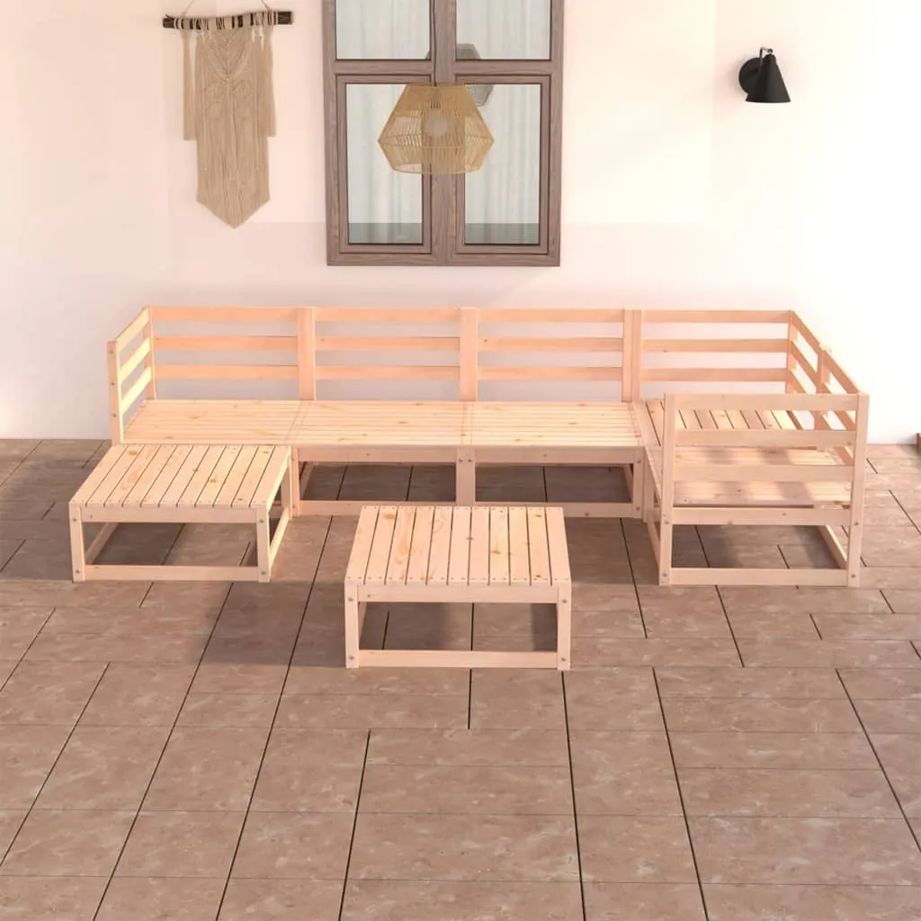 vidaXL Set Divani da Giardino 7 pz in Legno Massello di Pino