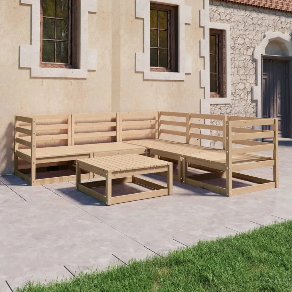 vidaXL Set Divani da Giardino 6 pz in Legno Massello di Pino