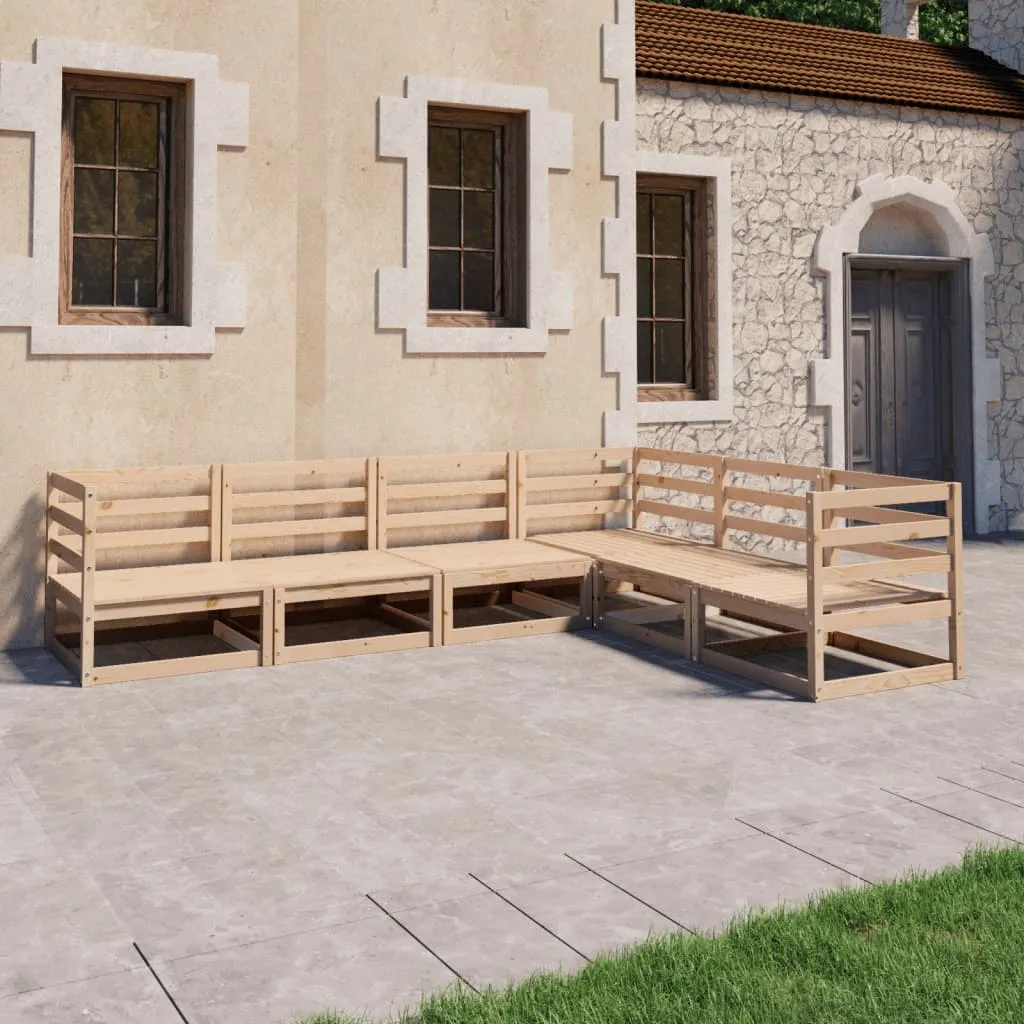 vidaXL Set Divani da Giardino 6 pz in Legno Massello di Pino