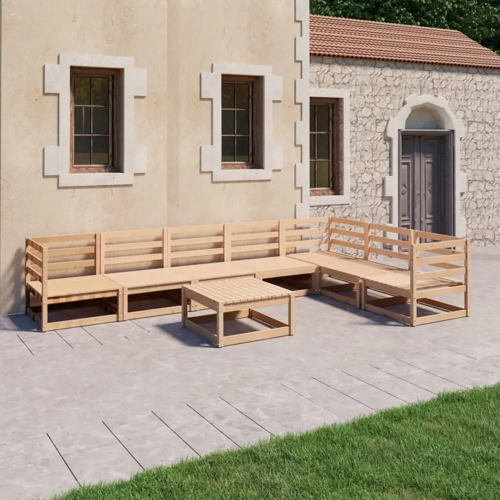 Set Divani da Giardino 8 pz in Legno Massello di Pino