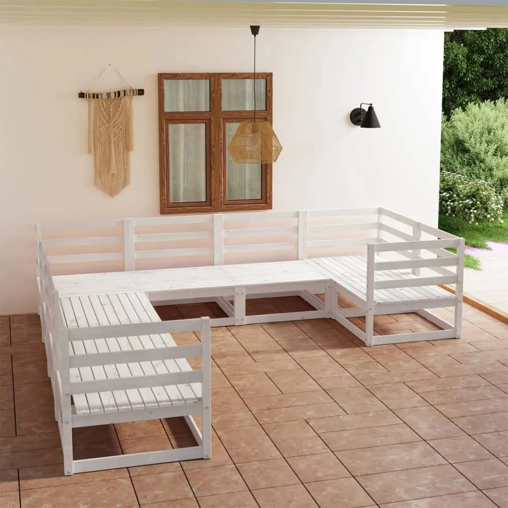 vidaXL Set Divani da Giardino 8 pz in Legno Massello di Pino