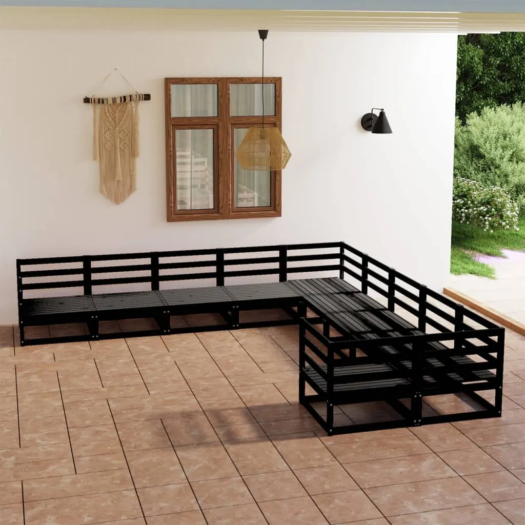 vidaXL Set Divani da Giardino 10 pz in Legno Massello di Pino