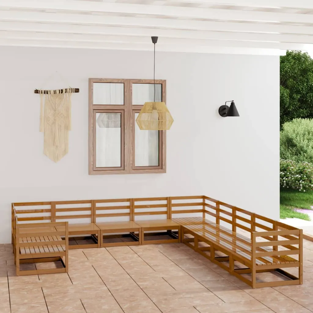 vidaXL Set Divani da Giardino 11 pz in Legno Massello di Pino