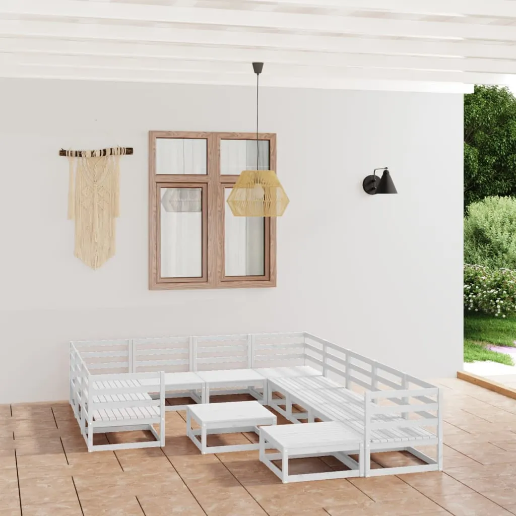 vidaXL Set Divani da Giardino 12 pz in Legno Massello di Pino