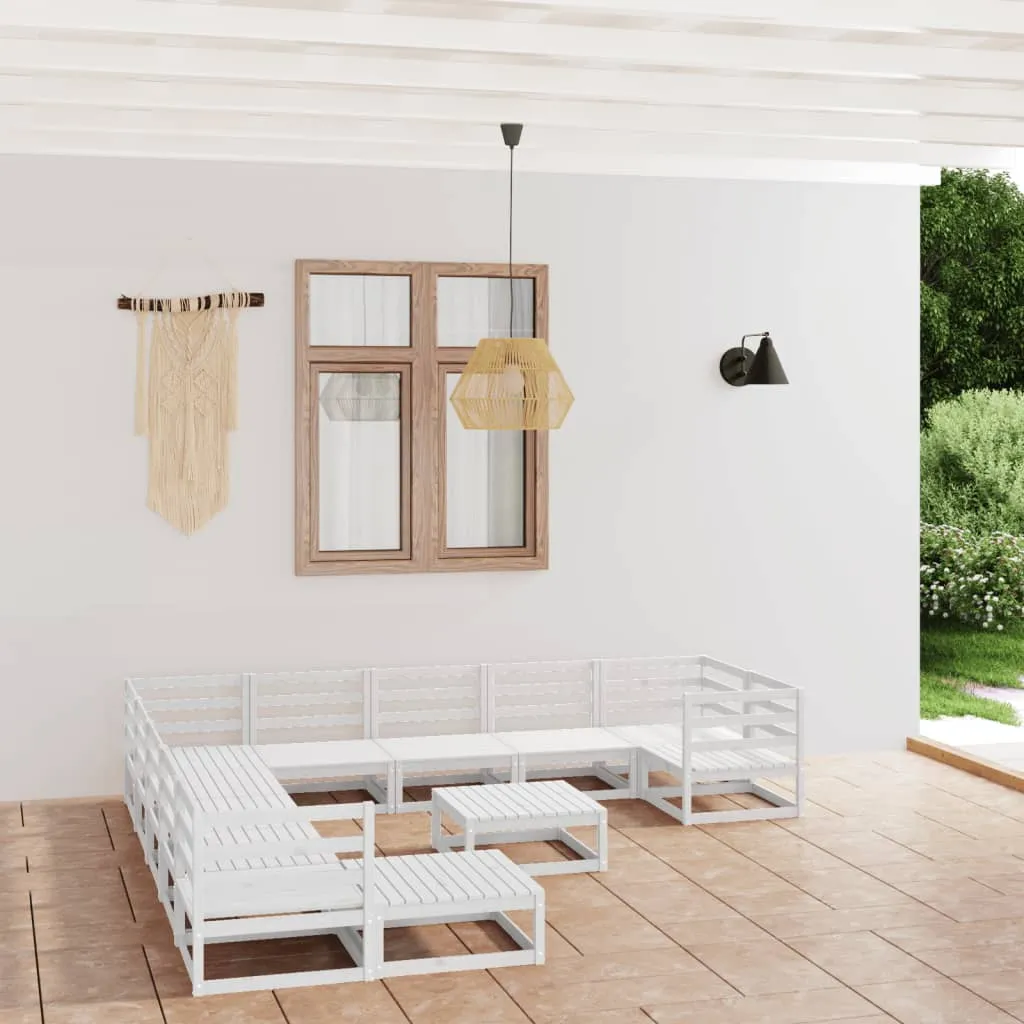 vidaXL Set Divani da Giardino 12 pz in Legno Massello di Pino