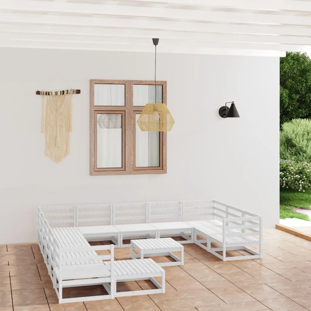 vidaXL Set Divani da Giardino 13 pz in Legno Massello di Pino