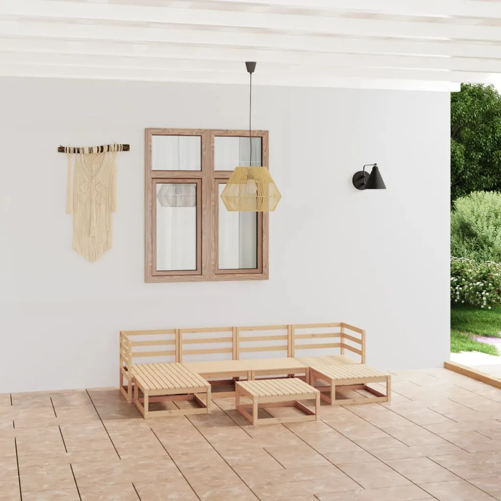 vidaXL Set Divani da Giardino 7 pz in Legno Massello di Pino