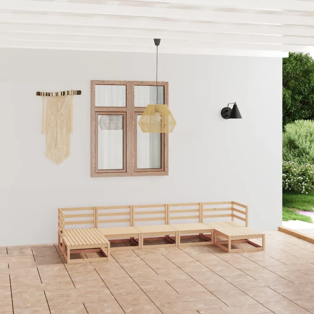 vidaXL Set Divani da Giardino 7 pz in Legno Massello di Pino