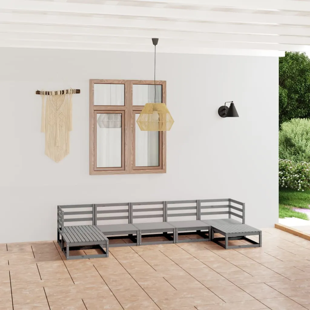 vidaXL Set Divani da Giardino 7 pz in Legno Massello di Pino