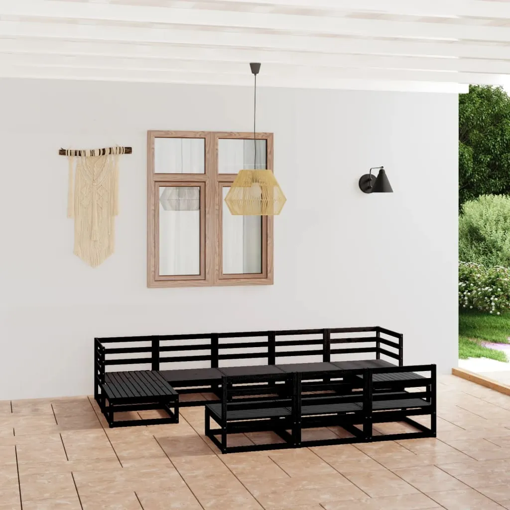 vidaXL Set Divani da Giardino 10 pz in Legno Massello di Pino