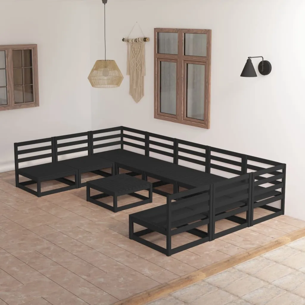 vidaXL Set Divani da Giardino 10 pz in Legno Massello di Pino