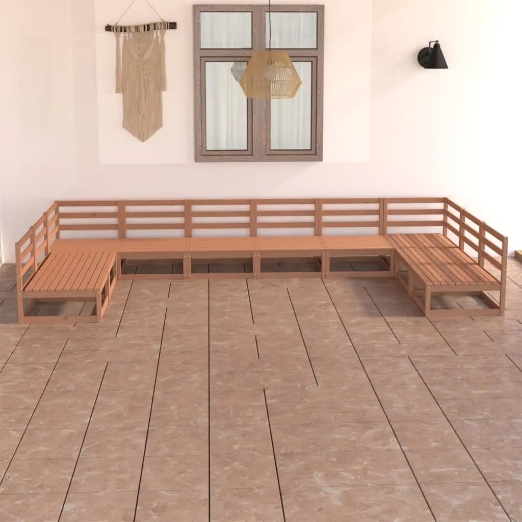 vidaXL Set Divani da Giardino 10 pz in Legno Massello di Pino