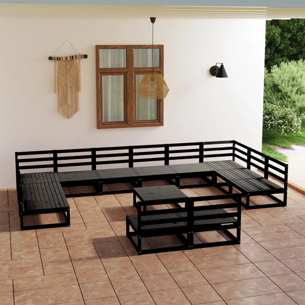 vidaXL Set Divani da Giardino 13 pz in Legno Massello di Pino