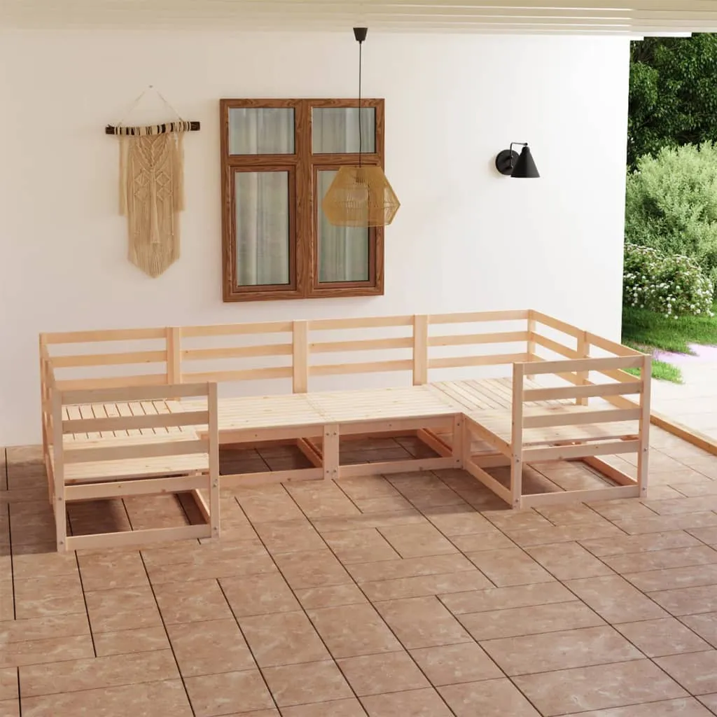 vidaXL Set Divani da Giardino 6 pz in Legno Massello di Pino