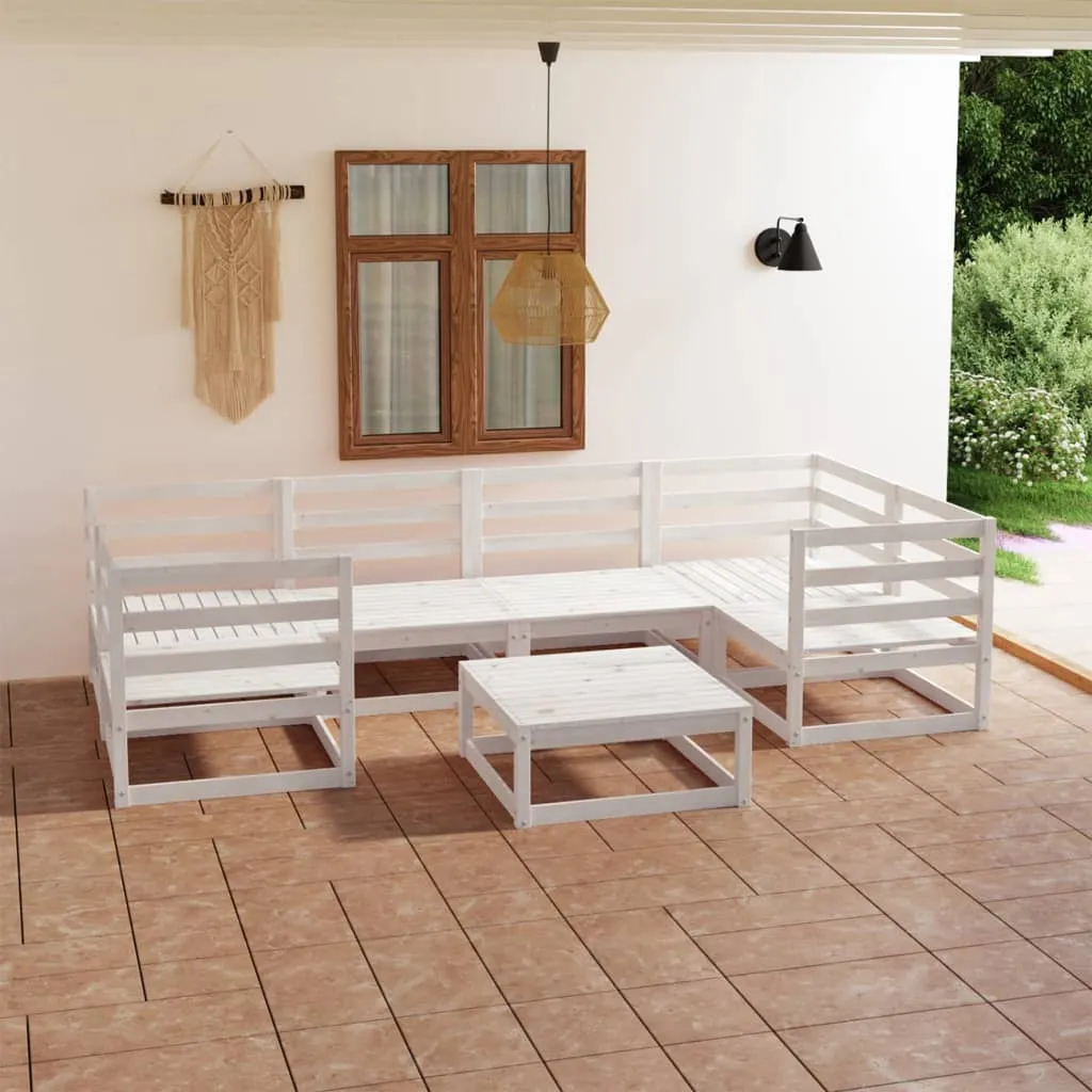 vidaXL Set Divani da Giardino 7 pz in Legno Massello di Pino