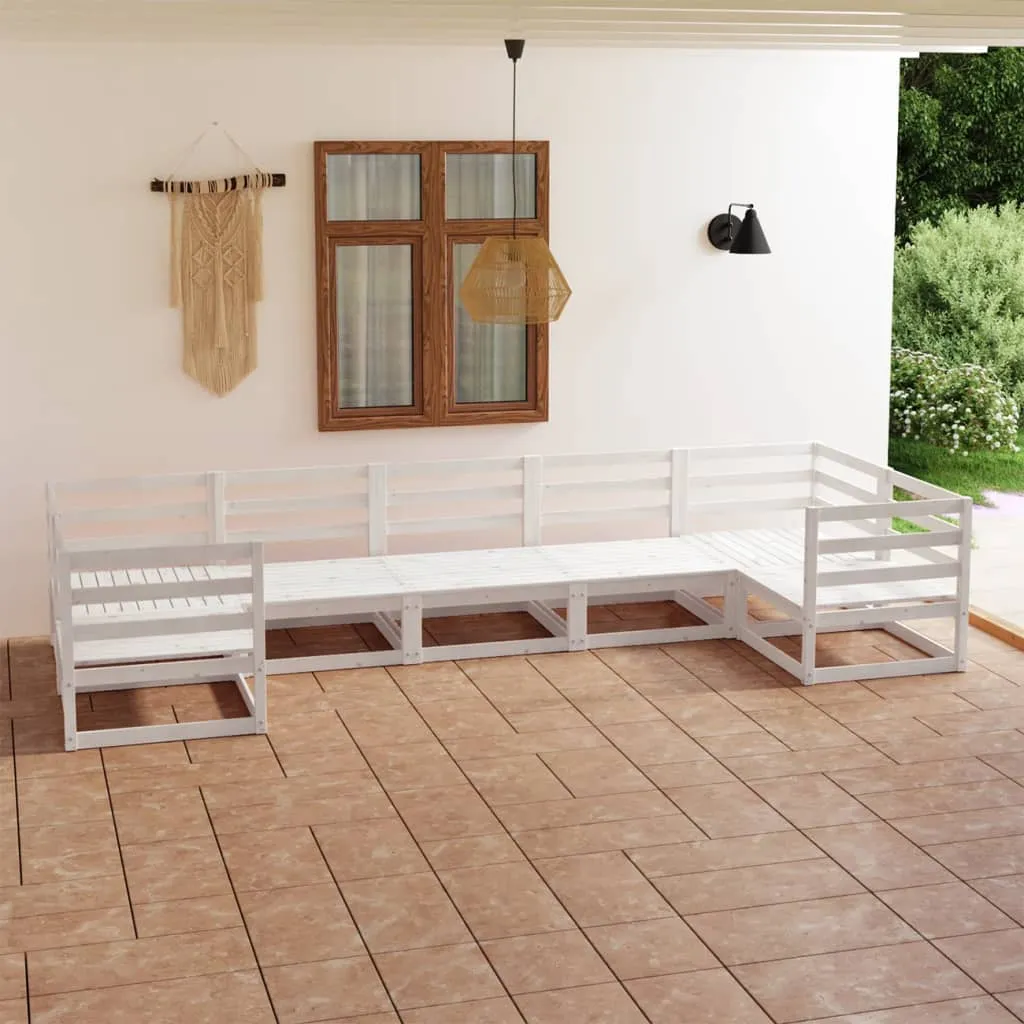 vidaXL Set Salotto da Giardino 7 pz in Legno Massello di Pino