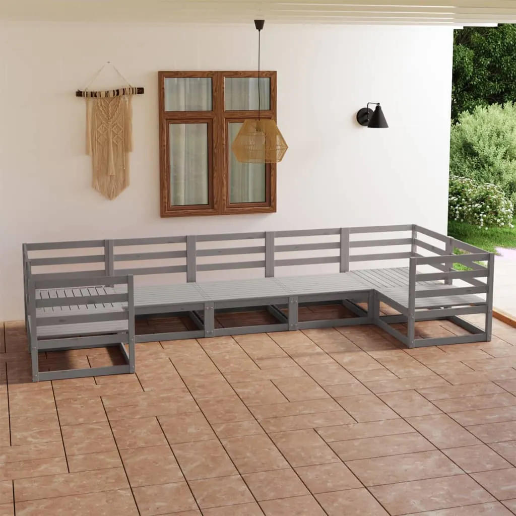 vidaXL Set Salotto da Giardino 7 pz in Legno Massello di Pino