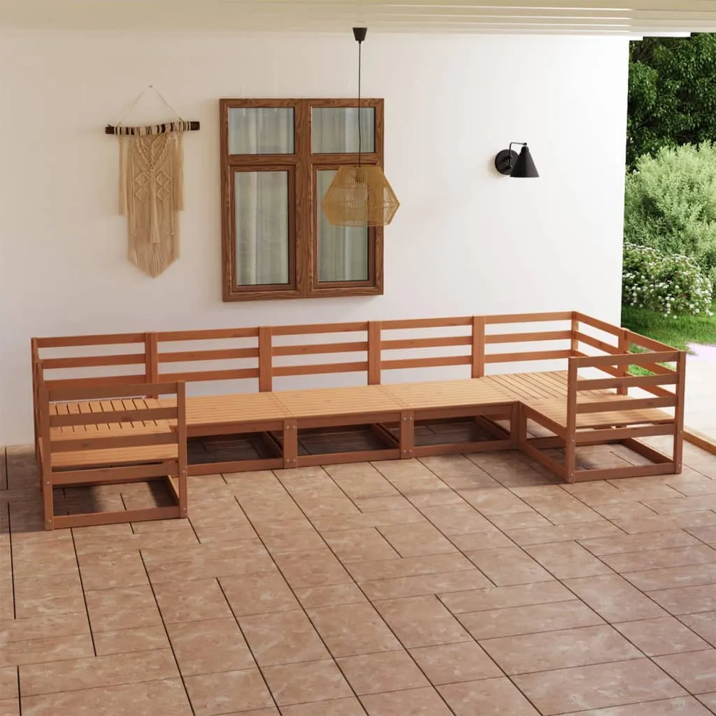 vidaXL Set Salotto da Giardino 7 pz in Legno Massello di Pino