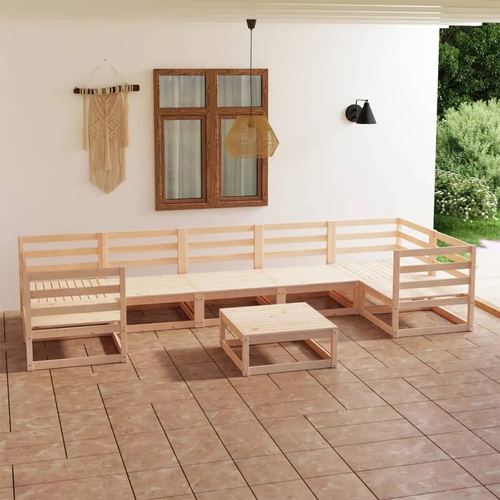 vidaXL Set Salotto da Giardino 8 pz in Legno Massello di Pino