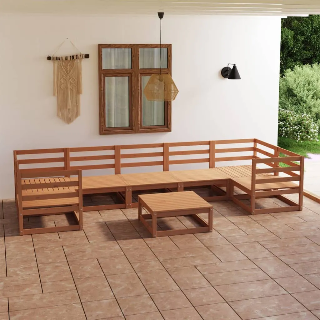 vidaXL Set Salotto da Giardino 8 pz in Legno Massello di Pino