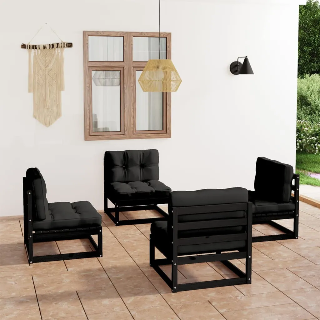 vidaXL Set Divani da Giardino 4 pz con Cuscini Legno Massello Pino