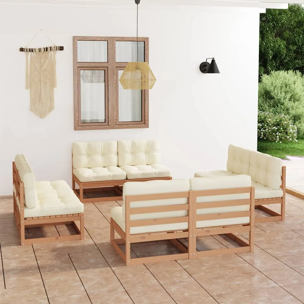 vidaXL Set Divani da Giardino 8 pz con Cuscini Legno Massello Pino