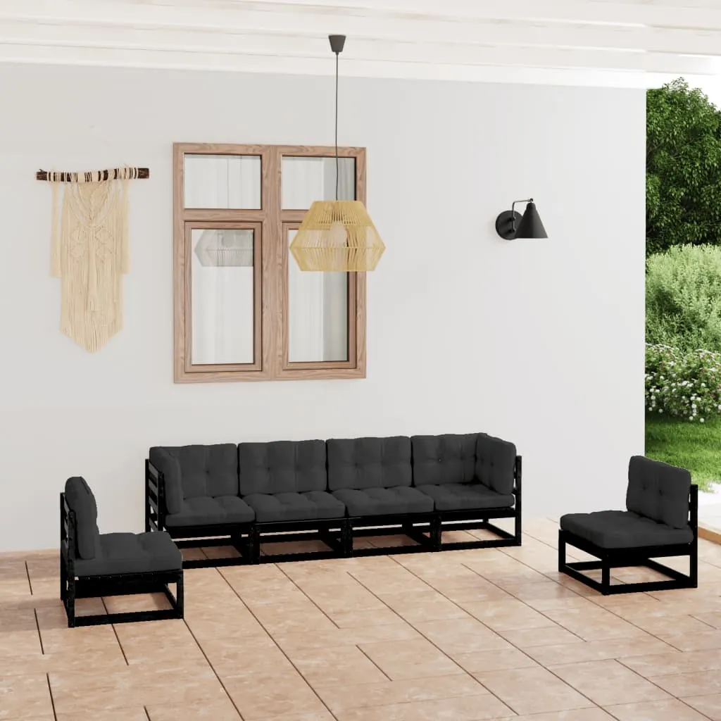 vidaXL Set Divani da Giardino 6 pz con Cuscini Legno Massello Pino