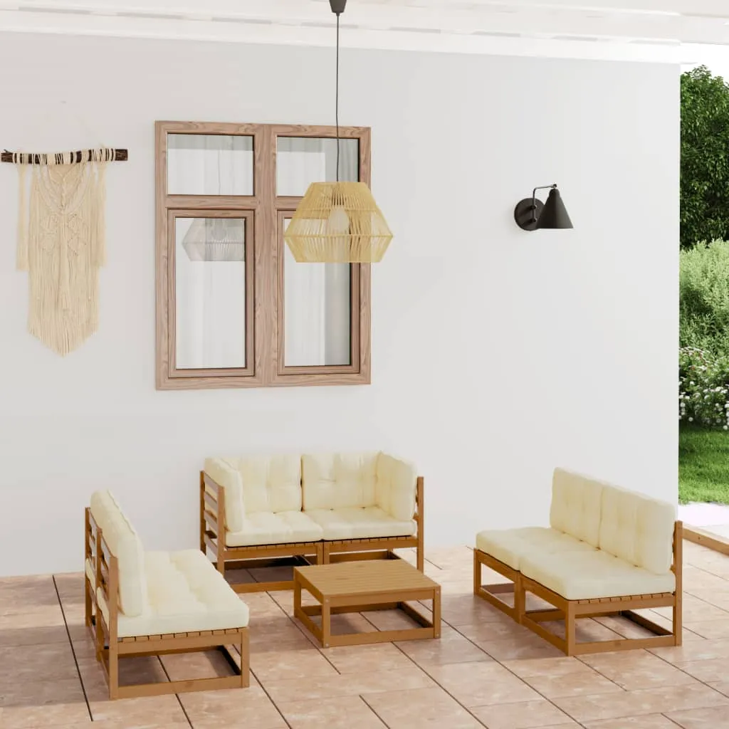 vidaXL Set Divani da Giardino 7 pz con Cuscini Legno Massello di Pino