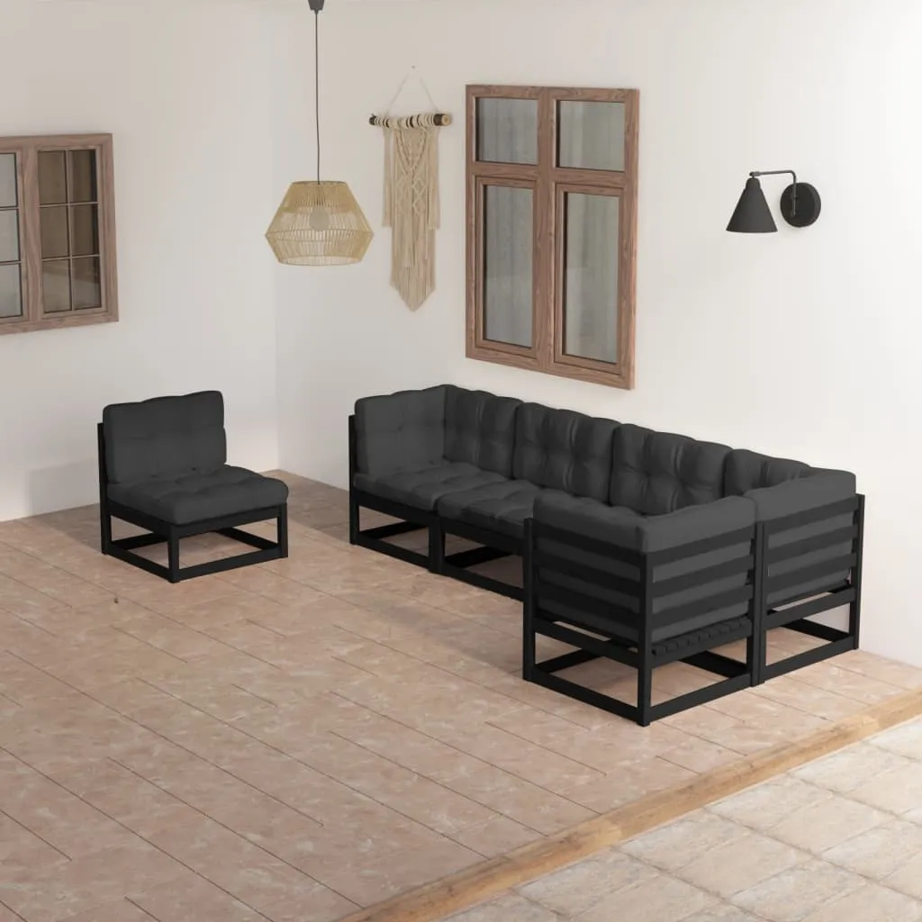 vidaXL Set Divani da Giardino 6 pz con Cuscini Legno Massello di Pino