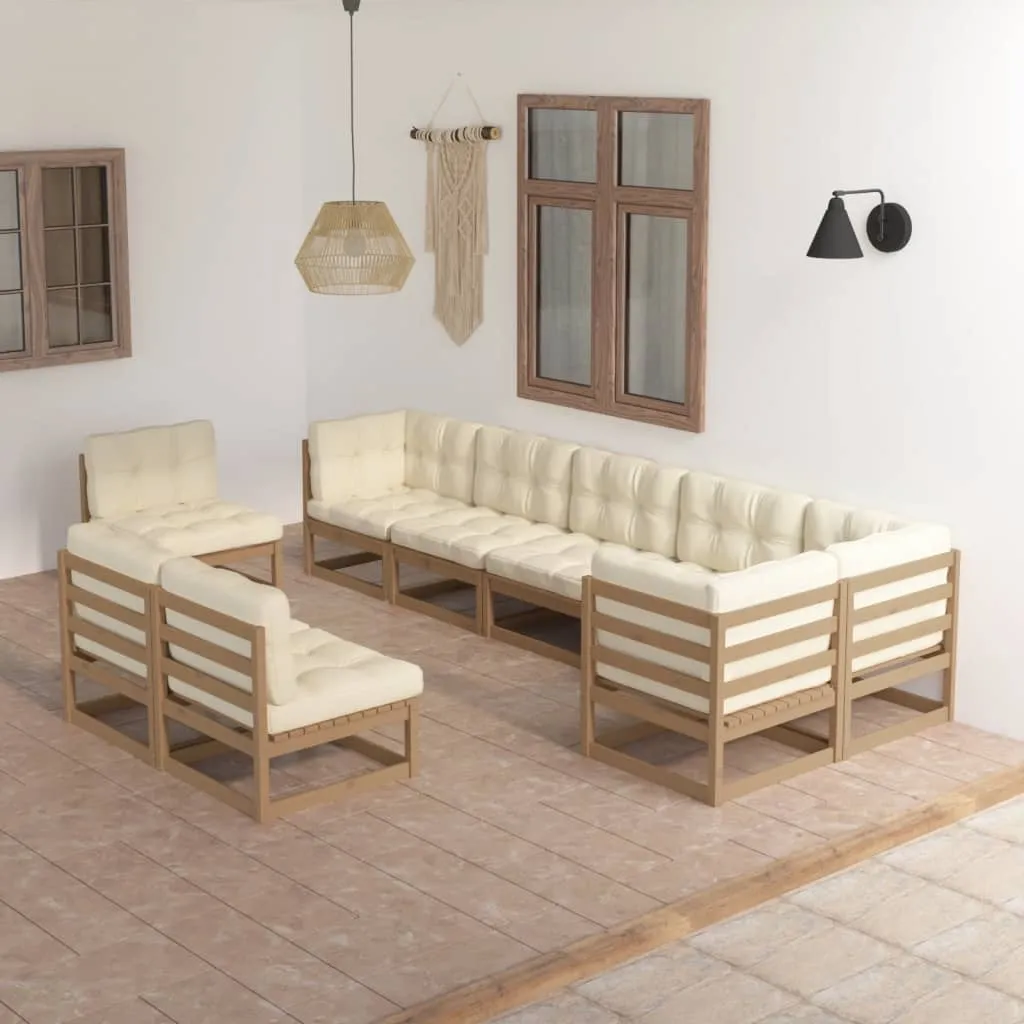 vidaXL Set Salotto Giardino 9 pz Cuscini Antracite Legno Massello Pino