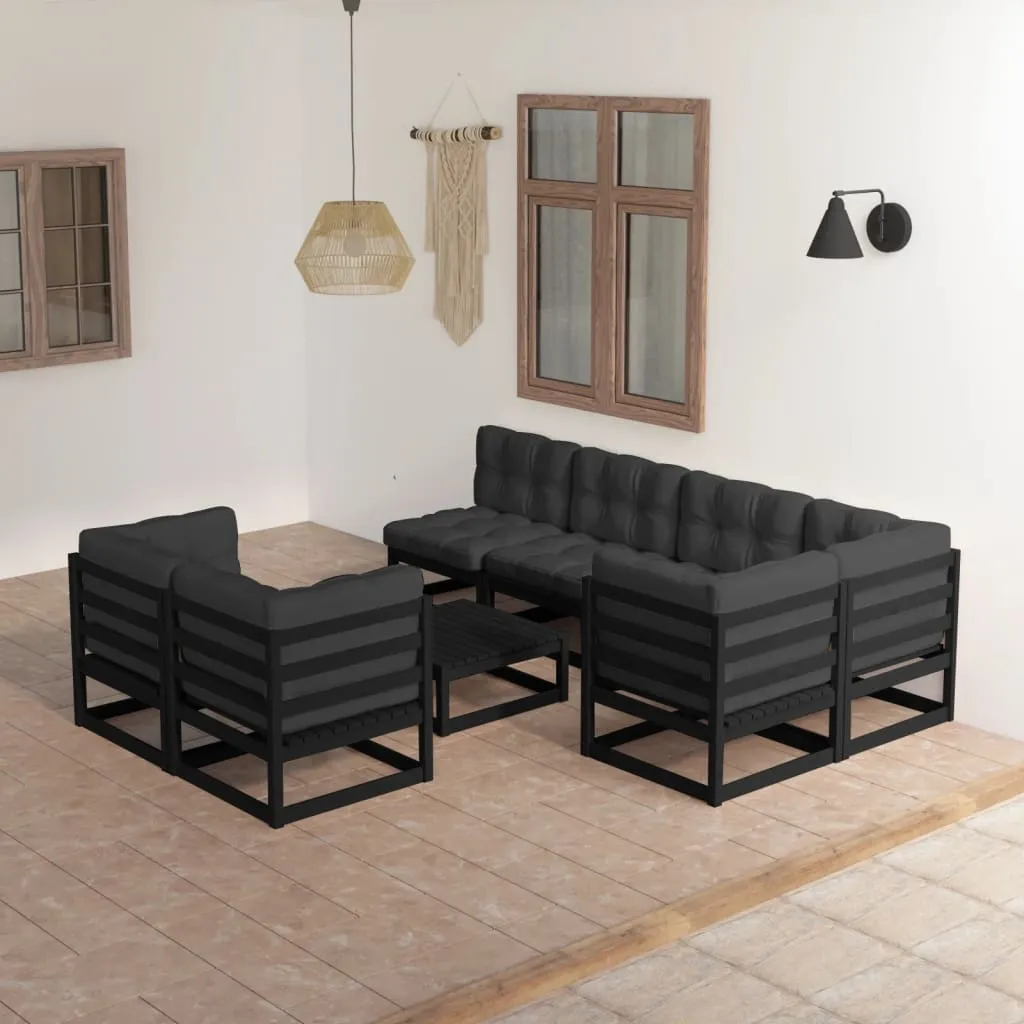 vidaXL Set Salotto Giardino 8 pz Cuscini Antracite Legno Massello Pino