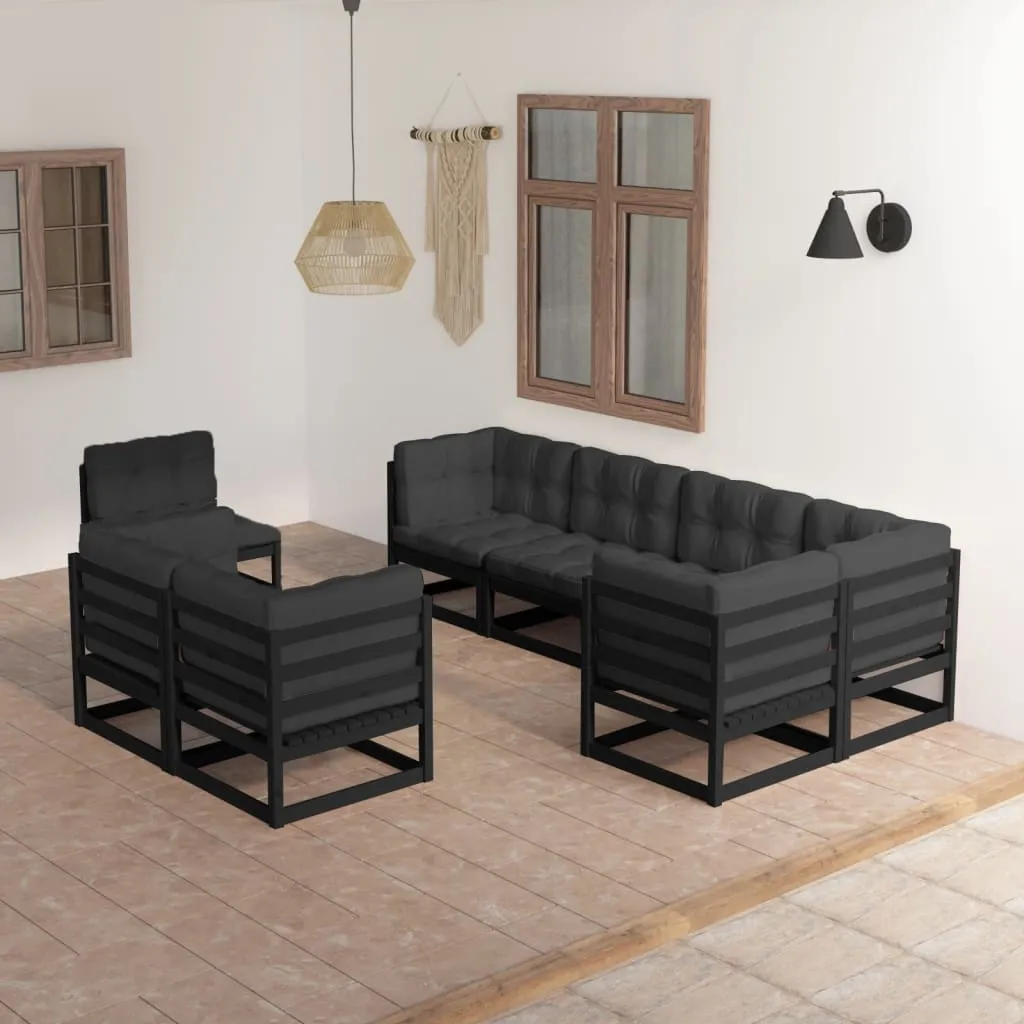 vidaXL Set Divani da Giardino 8 pz con Cuscini Legno Massello di Pino