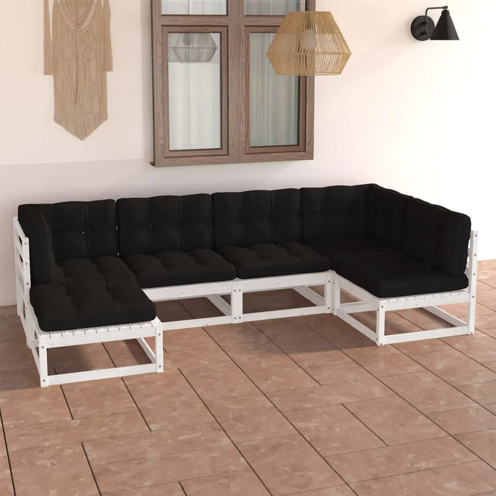 vidaXL Set Divani Giardino 6 pz con Cuscini in Legno Massello di Pino