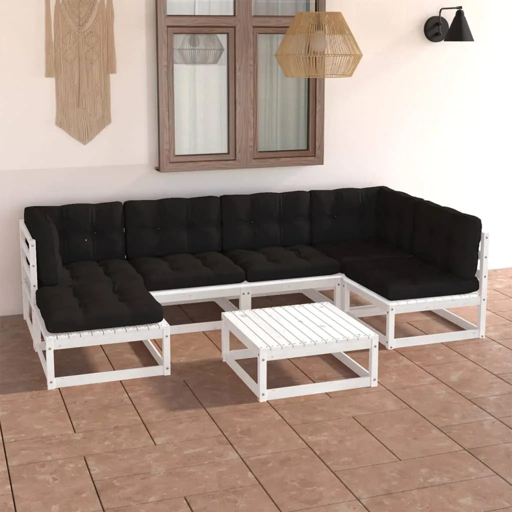 vidaXL Set Salotto Giardino 7 pz Cuscini Antracite Legno Massello Pino