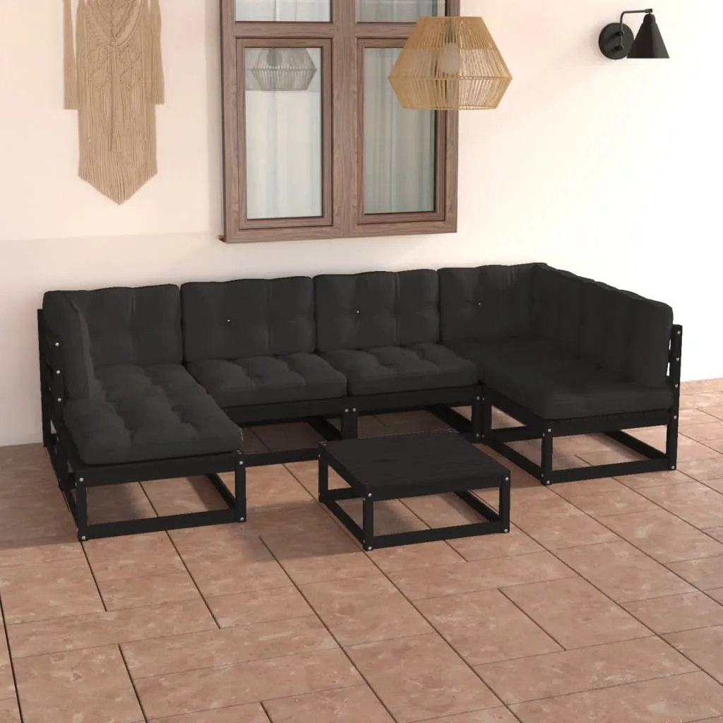 vidaXL Set Salotto Giardino 7 pz Cuscini Antracite Legno Massello Pino