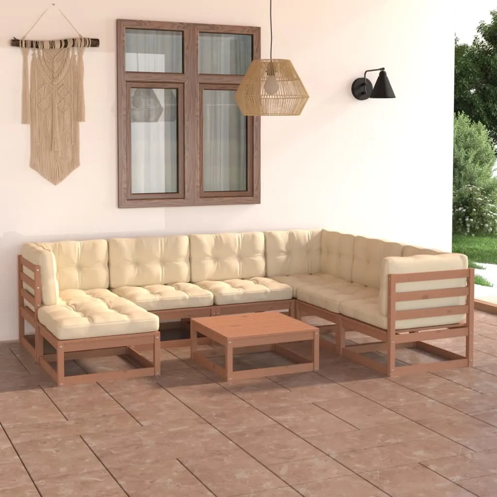 vidaXL Set Salotto Giardino 8 pz Cuscini Antracite Legno Massello Pino