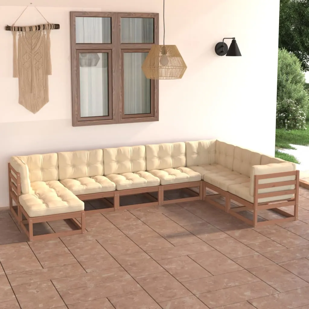 vidaXL Set Salotto Giardino 8 pz Cuscini Antracite Legno Massello Pino