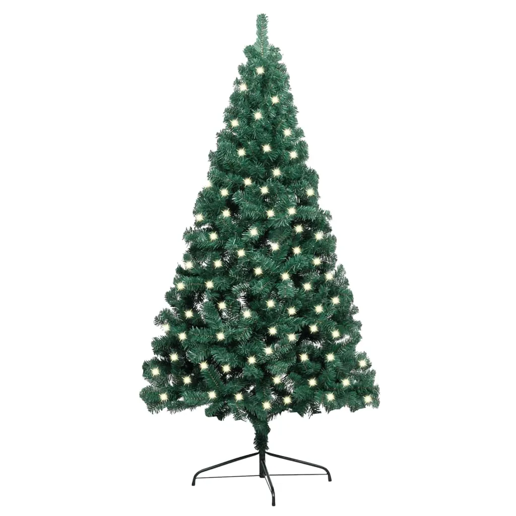 vidaXL Albero di Natale Preilluminato con Supporto Verde 120 cm PVC