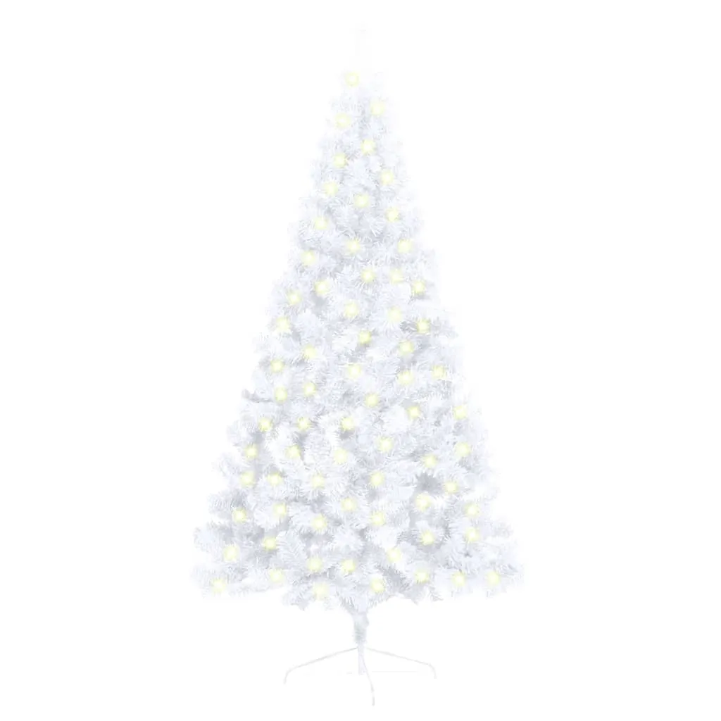 vidaXL Albero Natale Metà Preilluminato con Supporto Bianco 150 cm PVC