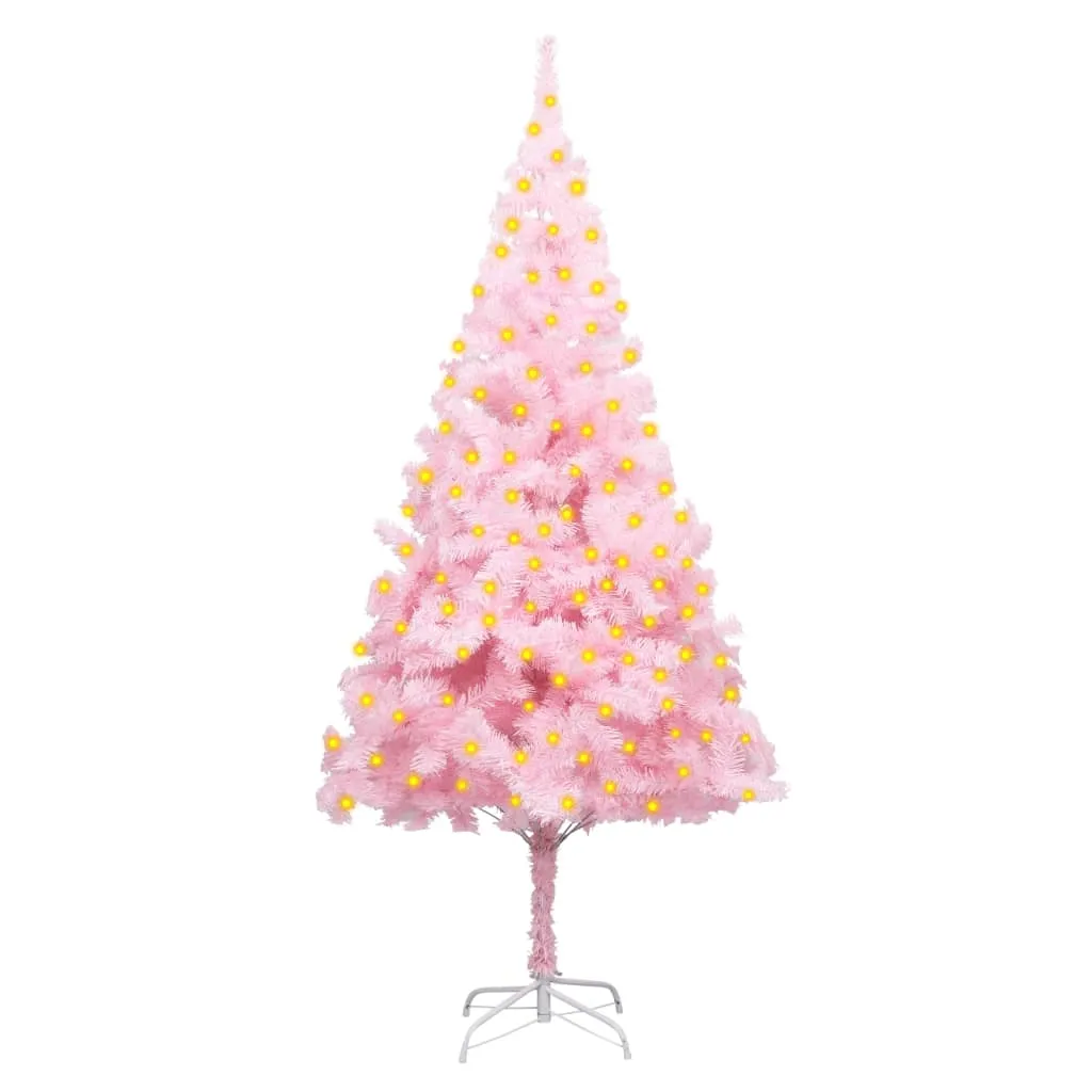 vidaXL Albero di Natale Preilluminato con Supporto Rosa 180 cm PVC