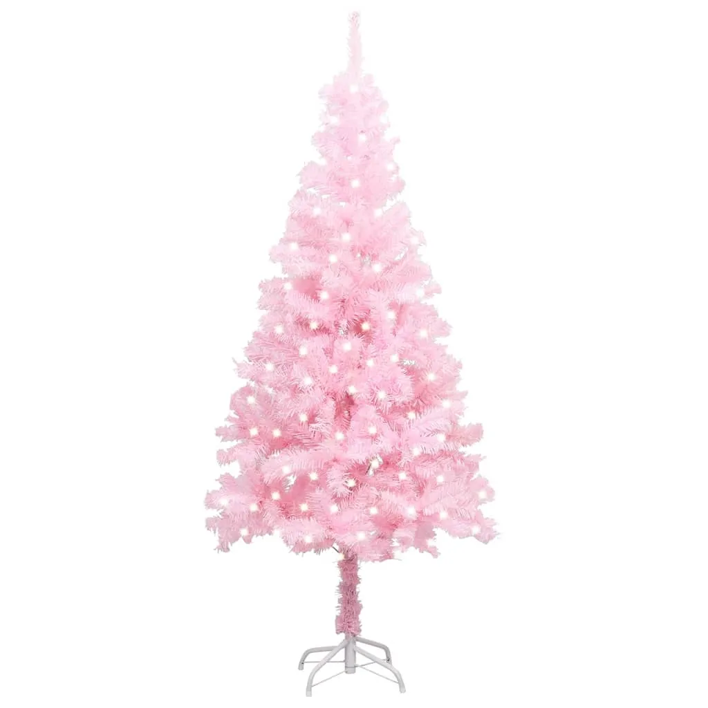 vidaXL Albero di Natale Preilluminato con Supporto Rosa 240 cm in PVC