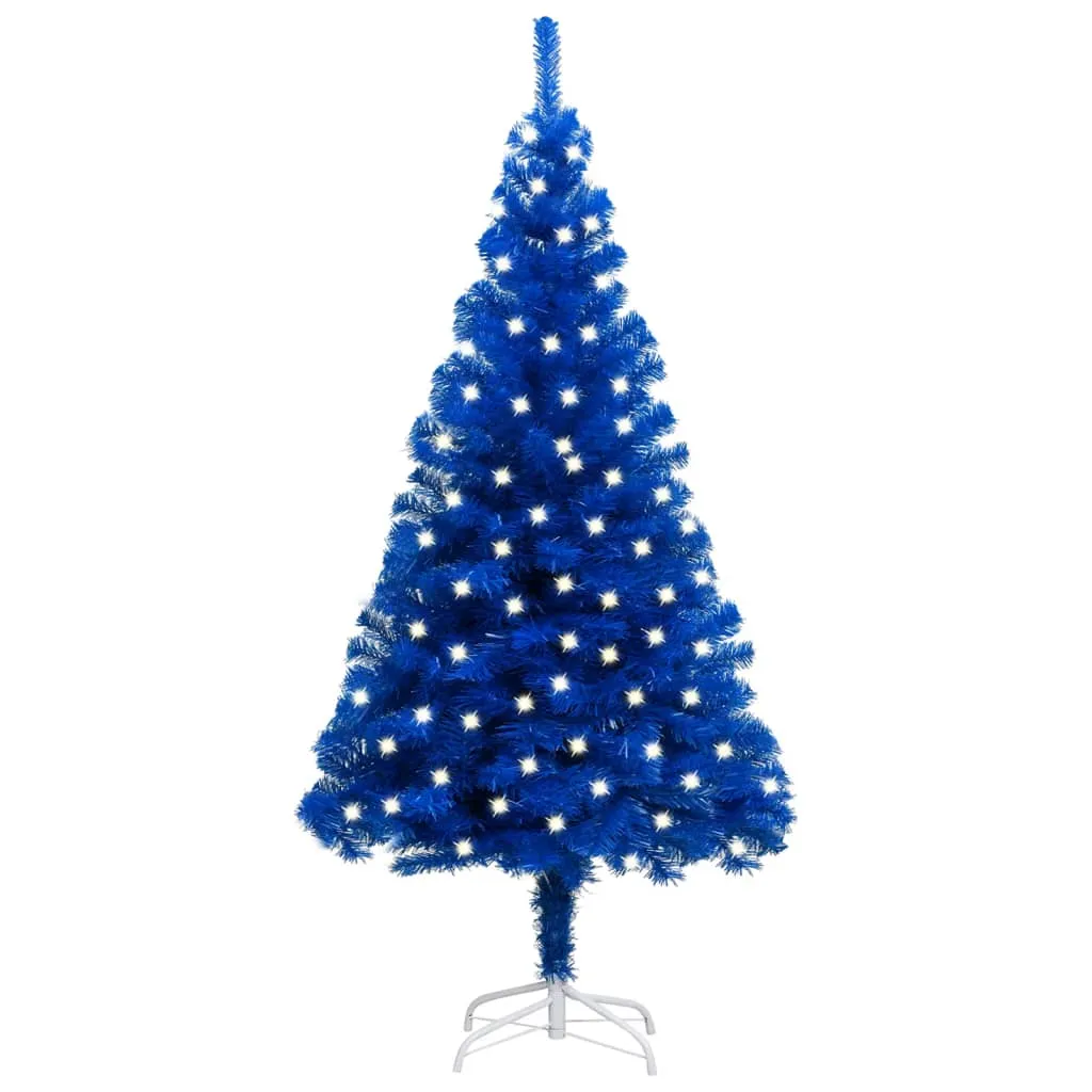 vidaXL Albero di Natale Preilluminato con Supporto Blu 120 cm in PVC