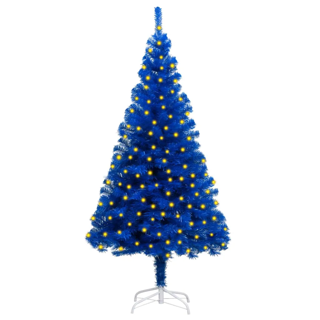 vidaXL Albero di Natale Preilluminato con Supporto Blu 150 cm in PVC