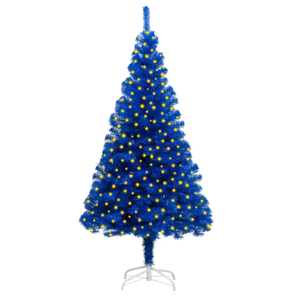 vidaXL Albero di Natale Preilluminato con Supporto Blu 210 cm in PVC