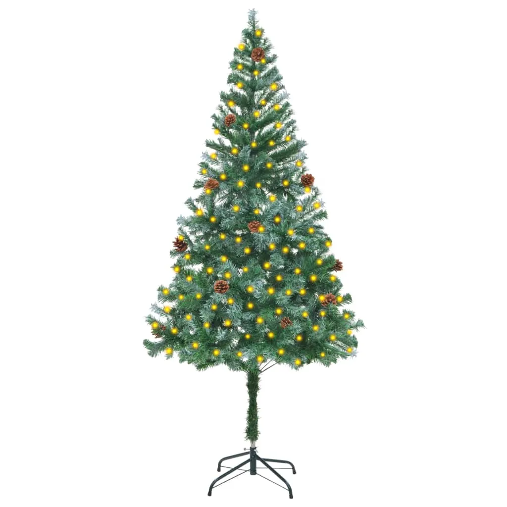 vidaXL Albero di Natale Artificiale Preilluminato con Pigne 180 cm