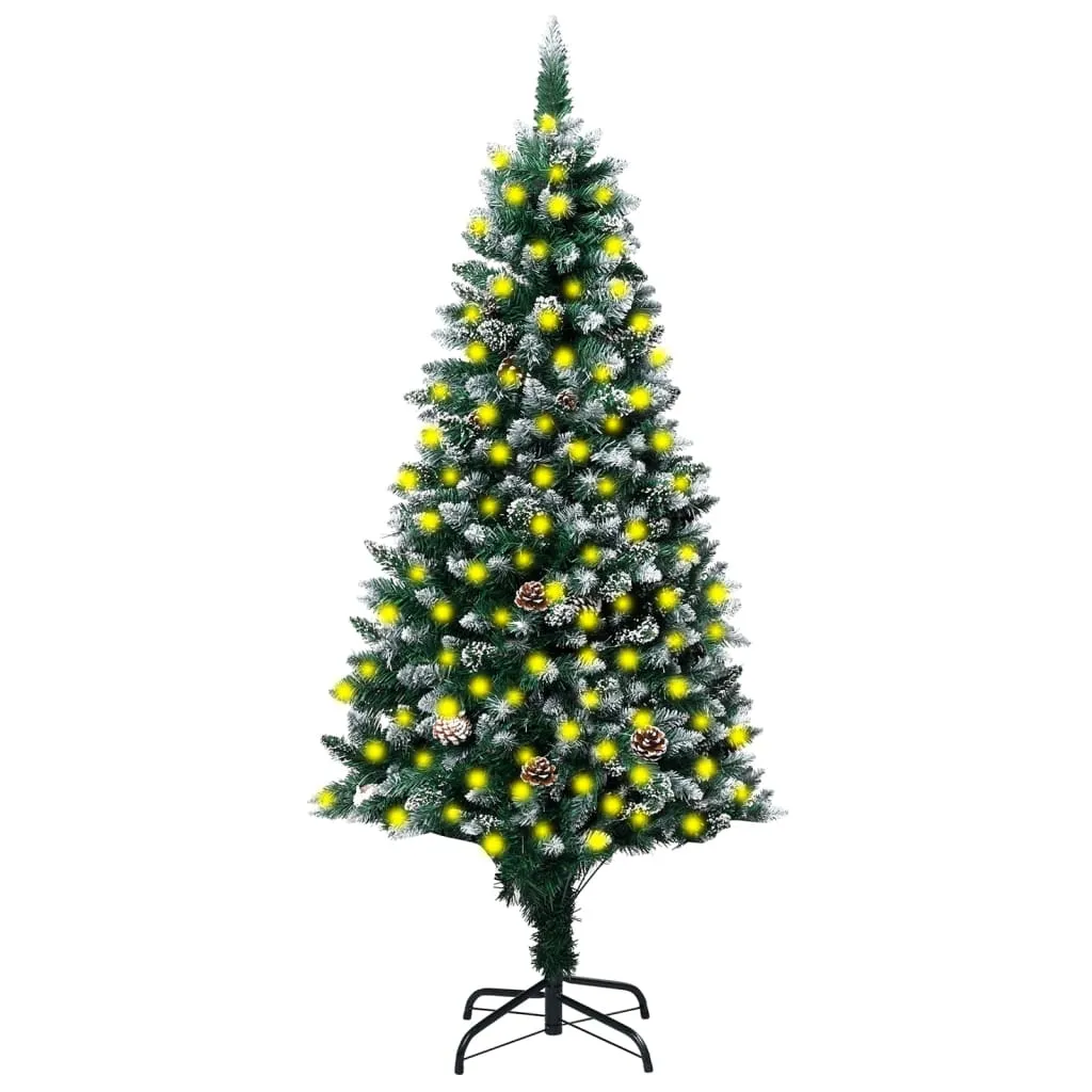 vidaXL Albero di Natale Artificiale con Luci LED Pigne e Neve 240 cm