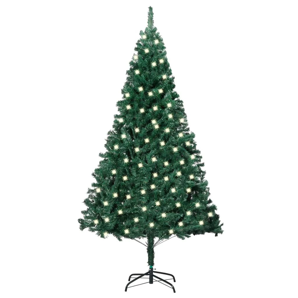 vidaXL Albero di Natale Preilluminato con Rami Spessi Verde 120 cm PVC