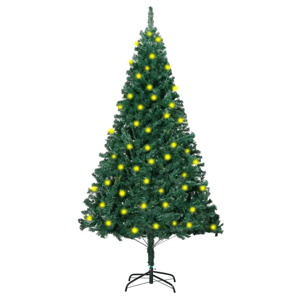 vidaXL Albero di Natale Preilluminato con Rami Spessi Verde 150 cm