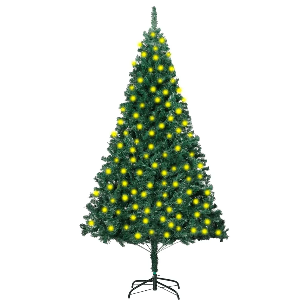 vidaXL Albero di Natale Preilluminato con Rami Spessi Verde 210 cm