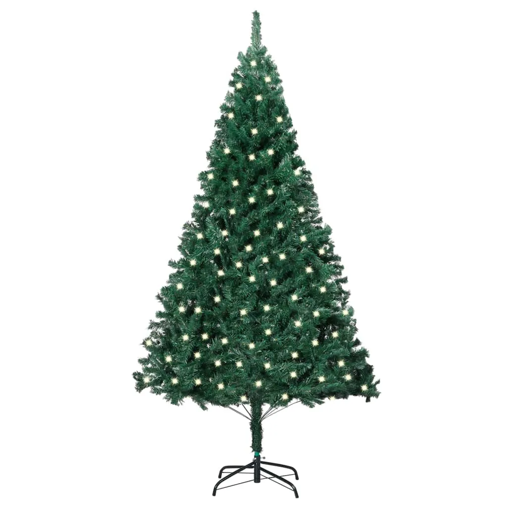 vidaXL Albero di Natale Preilluminato con Rami Spessi Verde 240 cm